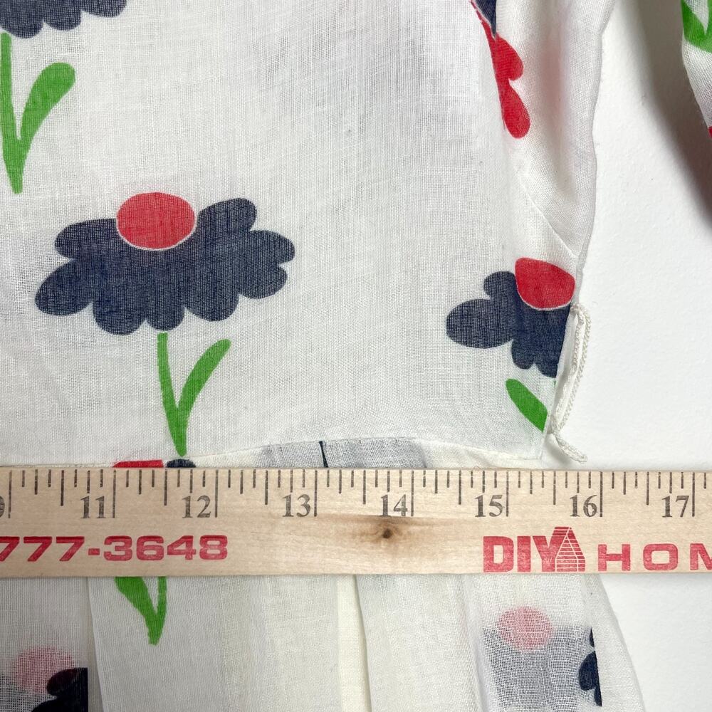 Vintage 70s Floral Maxi Dress Medium Sheer Retro Boho Romantic Statement - Picture 12 of 13